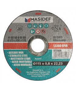 Masidef Disco Taglio per Acciaio Inox - 115x0.8mm