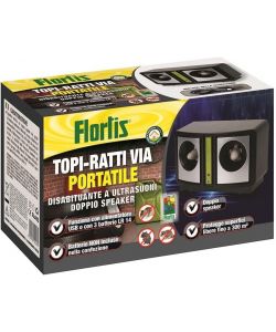 Flortis Dissuasore Ultrasuoni Portatile - Deterrente Topi e Ratti