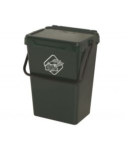 Pattumiera Verde 35L con Coperchio - Chiusura Antirandagismo e Plastica Riciclata