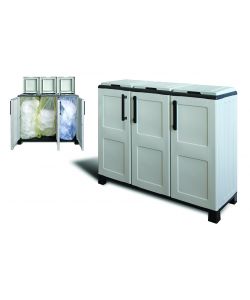 Armadio per Raccolta Differenziata in PVC - Grigio - 102x37x90 cm