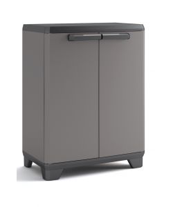 Keter Armadio Basso Grigio e Nero 68x39x90 cm - Multiuso con Ripiano