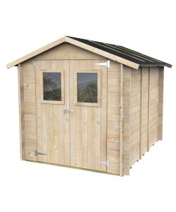 Alce Casetta in Legno Hobby - Doppia Finestra - Naturale - 198x248 cm