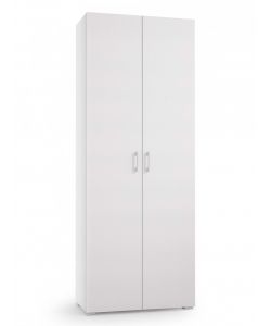 Terraneo Armadio Multiuso Bianco con 2 Ante e Cassetto - 72x37x195 cm
