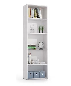 Terraneo Libreria 5 Ripiani Regolabili Bianca 60x30x195 cm