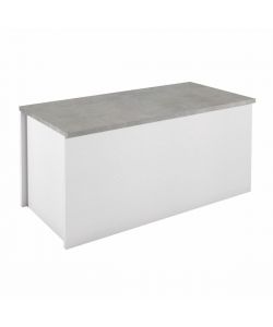 Terraneo Baule Bianco Cemento 90x45x45 - Contenitore con Chiusura Rallentata