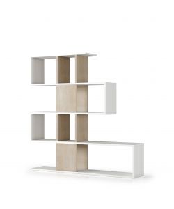 Libreria moderna 5 ripiani Bianco Rovere