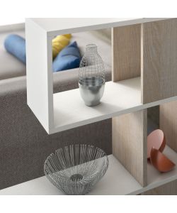 Libreria moderna 5 ripiani Bianco Rovere