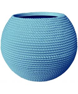 Vaso Sfera Bali 40 cm Colore Avio - Vaso Decorativo Effetto Corda