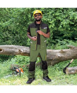 Kavir Pantalone da lavoro verde e nero M