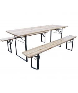 Set Birreria 220 x 70 cm + 2 Panche