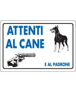 Cartello Attenti al Cane 30 x 20 cm