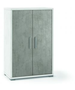 Mobile 2 ante in kit Doubl 110 x 71 x 41 cm Ossido Bianco - Cemento
