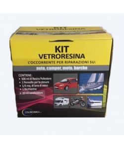 Kit Fibra vetro + resina liquida 500 ml