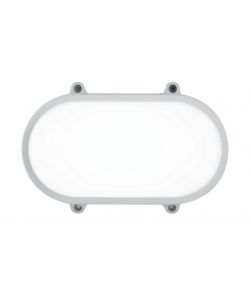Plafoniera Shelly led ovale bianca da esterno 17,6 x 27,1 cm