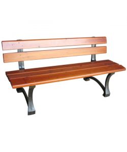 Panchina da Giardino in Ghisa e Legno Vette - Bronzo/Teak Scuro - 150 cm