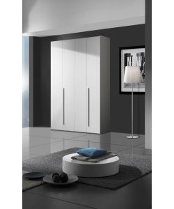 MCS Mobili Armadio Compo 4 Ante Bianco Frassinato e Olmo Frida