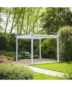 Domo Mea Pergola da Giardino in Alluminio Bianco 3x3 m - Facile Montaggio