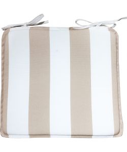 Cuscino per Sedia a Righe Beige - Esterno - 43x41 cm
