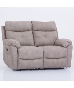 Divano 2 posti taup con recliner Emma