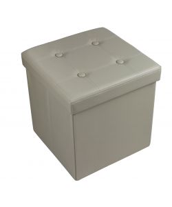 Pouff Pieghevole 38x38x38cm Taupe