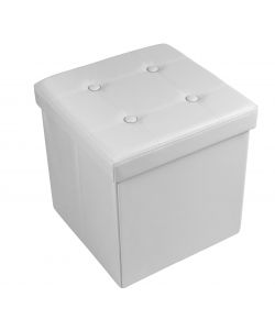 Pouff Pieghevole 38x38x38cm Bianco
