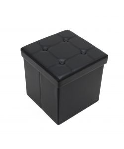 Pouff Pieghevole 38x38x38cm Nero