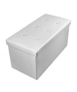 Pouff Pieghevole 76x38x38cm Bianco