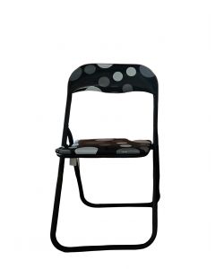 Domo Mea Sedia Pieghevole a Pois - Struttura in Acciaio - Nero - L44 x P45 x A79 cm