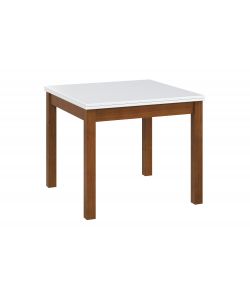 Tavolo in legno bianco e noce allungabile