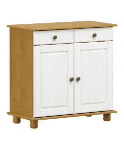 Domo Mea Credenza in Legno Teak e Bianco - 2 Ante e 2 Cassetti