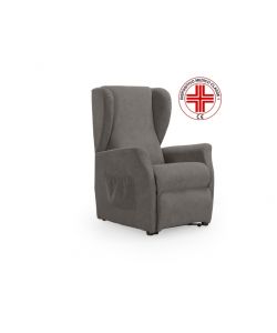 Domo Mea Poltrona Reclinabile Viki in Tessuto Grigio Idrorepellente - 73x85x105 cm