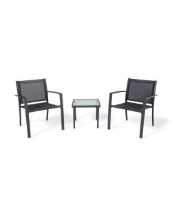Domo Mea Set Patio Salotto da esterno Antracite 2 sedie 1 tavolo