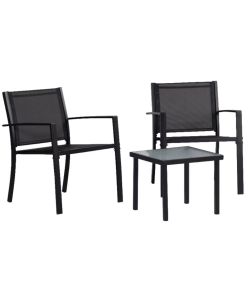 Domo Mea Set Patio Salotto da esterno Antracite 2 sedie 1 tavolo