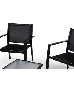 Domo Mea Set Patio Salotto da esterno Antracite 2 sedie 1 tavolo