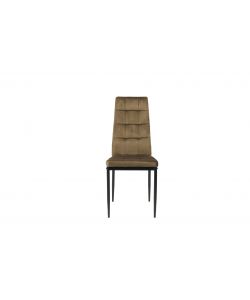 Domo Mea Sedia Sassonia in Velluto Taupe - Design Trapuntato 42x49x97 cm