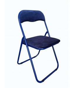 Domo Mea Sedia Pieghevole Velvet Blu - Confortevole e Salvaspazio 44x45x79 cm