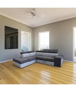 Divano letto Angolare Antonello Grigio con 2 Pouf - Contenitore