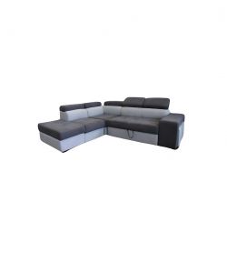 Divano letto Angolare Antonello Grigio con 2 Pouf - Contenitore