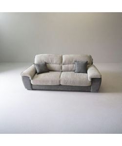 Divano Flora 3 Posti Grigio e Beige con Cuscini Inclusi - 210x97x95 cm