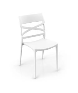 Domo Mea Sedia Flow Bianca in Polipropilene - Design Moderno e Comfort - 45x54x85 cm