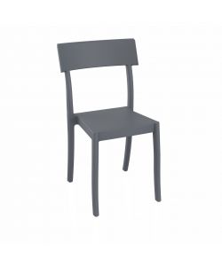 Domo Mea Sedia Milly in Polipropilene Grigio Metallo - Ideale per Interni ed Esterni