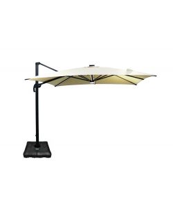 Ombrellone per esterni con base e luci LED 3x4 Telo Ecru