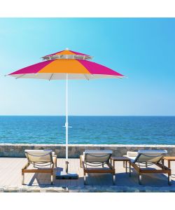 Dr. C. Ombrellone da Spiaggia Antivento 240cm Fucsia-Arancio con Protezione UV50+