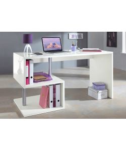 Web Furniture Scrivania Esse Bianco Lucido 140 cm - Design Moderno