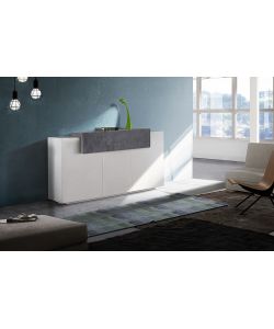 Credenza Corona Moderna 3 Ante Battente 1 Anta Ribalta Bianco Lucido E Report