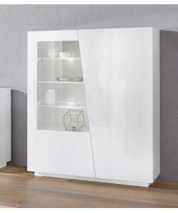 Web Furniture Vetrina VEGA Bianco Lucido - Design Moderno e Funzionale
