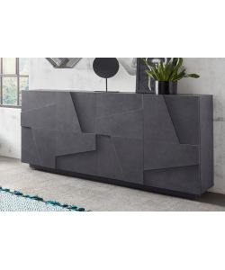 Web Furniture Credenza Ping Moderna Ardesia - 4 Ante Battente