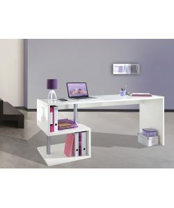Web Furniture Scrivania Esse Bianco Lucido 180 cm - Design Moderno