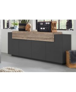 Web Furniture Credenza Corona Antracite Oak - Moderna e Spaziosa