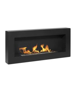 Divina Fire Camino a Bioetanolo da Parete - Nero - 90x12x40 cm